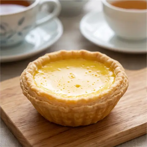 A Hong Kong egg tart, professional food photography, appetizing